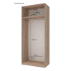 Kleiderschrank Doros Promo mit Drehtüren Sonoma Eiche mit Böden 2 Türen 90x48x204 (42005098)