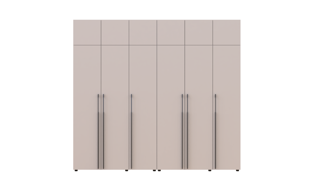 Kleiderschrank mit Aufsatz Doros Kasper Kaschmir 3+3 Türen 270x50x245 (42005526)