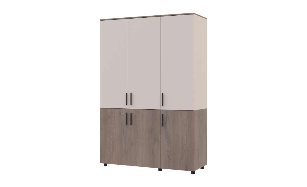 Kleiderschrank Doros Thorn Cremona Cannolo/Kaschmir 3 Türen Kleiderstange 135x51,6x200 (44900499)