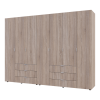 Kleiderschrank Doros Gelar Set mit Drehtüren Sonoma Eiche 3+4 Türen 271,2x49,5x203,4 (42002127)