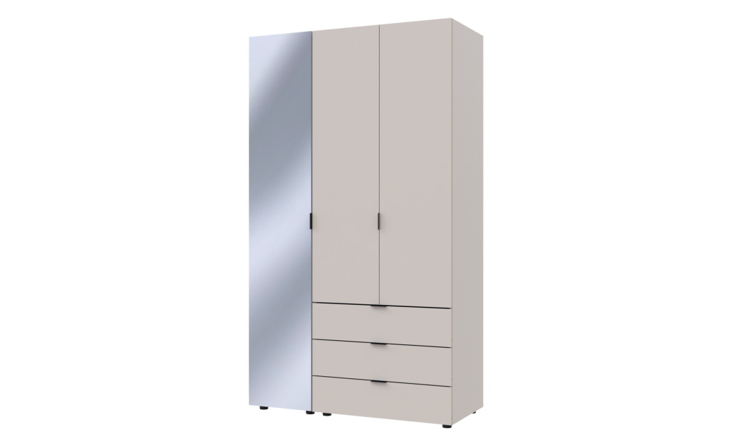 Kleiderschrank Doros Gelar Kaschmir 2 Türen mit Spiegel 116,5x49,5x203,4 (80737655)