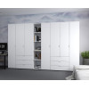 Kleiderschrank Doros Gelar Weiß 3+4 Türen mit offenem Regal 309,4x49,5x203,4 (42005037)