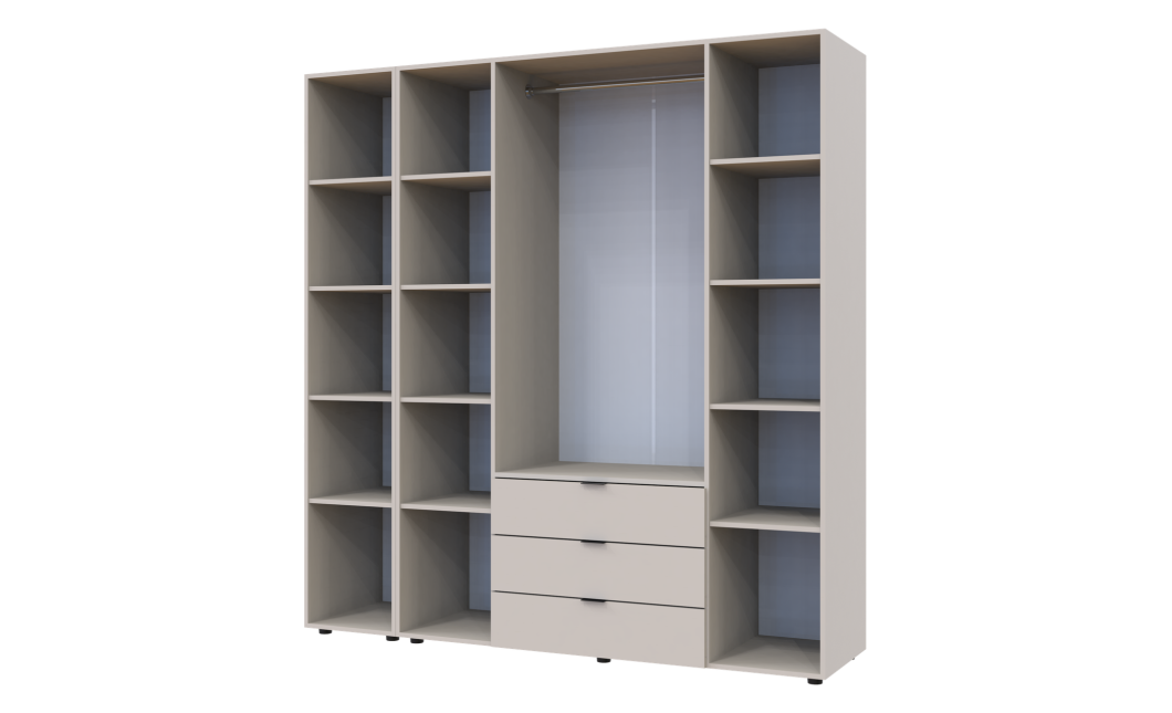 Kleiderschrank Doros Gelar Kaschmir 4 Türen mit Spiegel 194x49,5x203,4 (80737659)