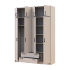 Kleiderschrank Doros Rondi mit Drehtüren mit Oberschrank Kaschmir 4 Türen 160x52x236 (80738479)