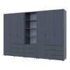 Kleiderschrank Doros Gelar Graphitgrau 3+3 Türen Säulenschrank 292,4x49,5x203,4 (42005172)