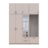 Kleiderschrank Doros Rondi mit Kleiderstange, Spiegel und hohem Oberschrank Kaschmir 3 Türen 181x52x260 (42005407)