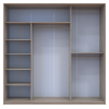 Kleiderschrank Doros City Light Schiebetüren Sonoma Eiche 3 Türen 225x60x225 (42002137)