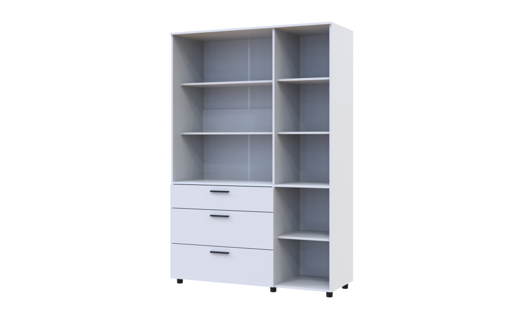Kleiderschrank Doros Thorn Weiß 3 Türen 3 Schubladen Böden 135x51,6x200 (44900486)