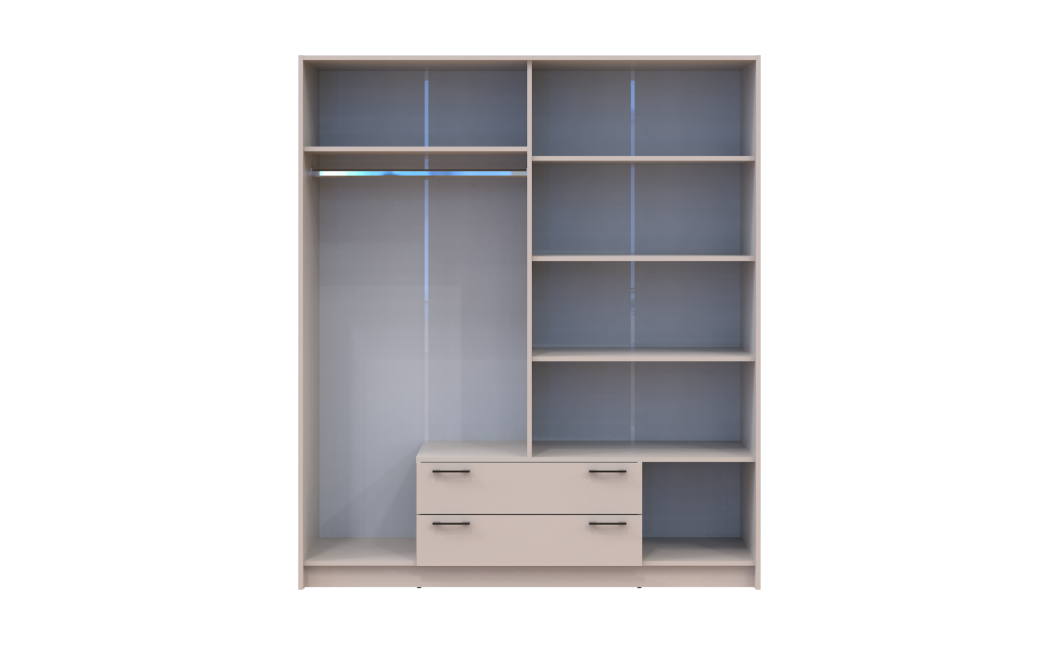 Kleiderschrank Doros Rondi mit Drehtüren Kaschmir 4 Türen 160x52x195 (80738477)