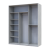 Kleiderschrank Doros City Light Natti Luc Schiebetüren mit Spiegel 225x60x225 (80736532)
