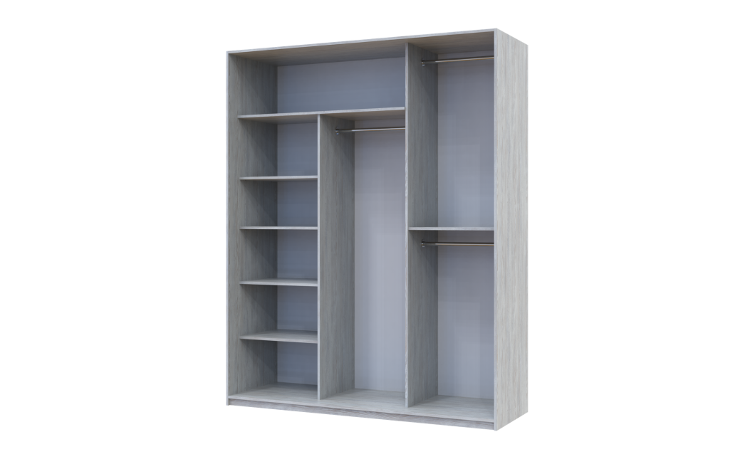 Kleiderschrank Doros City Light Natti Luc Schiebetüren mit Spiegel 225x60x225 (80736532)