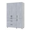 Kleiderschrank Doros Thorn Natti Kiefer 3 Türen 3 Schubladen Kleiderstange 135x51,6x200 (44900481)