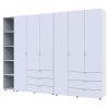 Kleiderschrank Doros Gelar Weiß 3+3 Türen mit offenem Regal 270,6x49,5x203,4 (42005036)