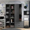 Kleiderschrank Doros Gelar Graphitgrau 2 Türen mit 2 offenen Regalböden 153,9x49,5x203,4 (42005055)