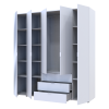 Kleiderschrank Doros Gelar Weiß 4 Türen mit Spiegel 194x49,5x203,4 (42002160)