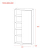 Kleiderschrank Doros Student mit Drehtüren Graphitgrau / Weiß 90x38x180 (44900273)