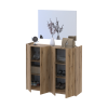 Schuhschrank Doros Kassel mit Spiegel Eiche Evoke 4 Türen 128×40×110 (42005501)
