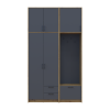 Drehtürenschrank Doros Rondi mit Kleiderstange und hohem Oberschrank Artisan Eiche/Graphitgrau 2 Türen 142x52x260 (42005277)