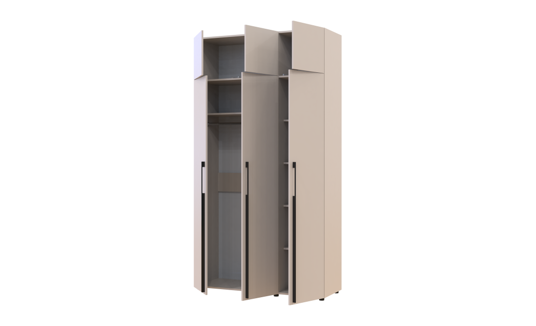 Kleiderschrank mit Aufsatz Doros Kasper Kaschmir 3 Türen 135x50x245 (42005520)