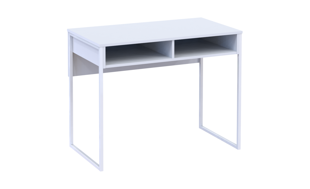 Schreibtisch Doros Bart Weiß mit Ablage 100x55x78,1 (41510124)
