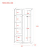 Kleiderschrank Doros Student mit Drehtüren Graphitgrau / Weiß 90x38x180 (44900273)