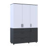 Kleiderschrank Doros Thorn Anthrazit/Weiß 3 Türen 3 Schubladen Böden 135x51,6x200 (44900518)