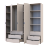 Kleiderschrank Doros Gelar Kaschmir 4 Türen Säulenschrank 215x49,5x203,4 (42005176)