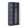 Kleiderschrank Doros Student mit Drehtüren Graphitgrau / Weiß 90x38x180 (44900273)