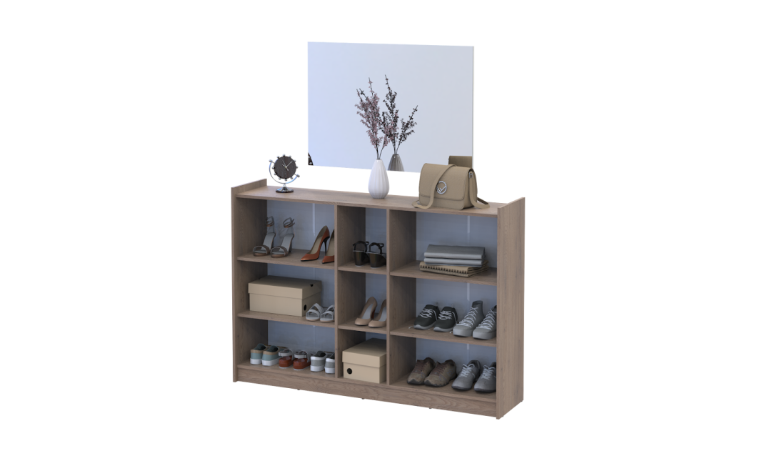 Schuhschrank Doros Kassel mit Spiegel Cremona Cannolo 5 Türen 159×40×110 (42005505)