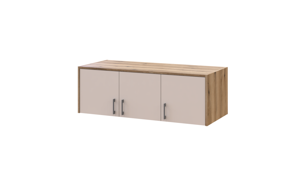 Oberschrank Doros Rondi Artisan Eiche / Kaschmir 3 Türen 121x52x41 (80737823)
