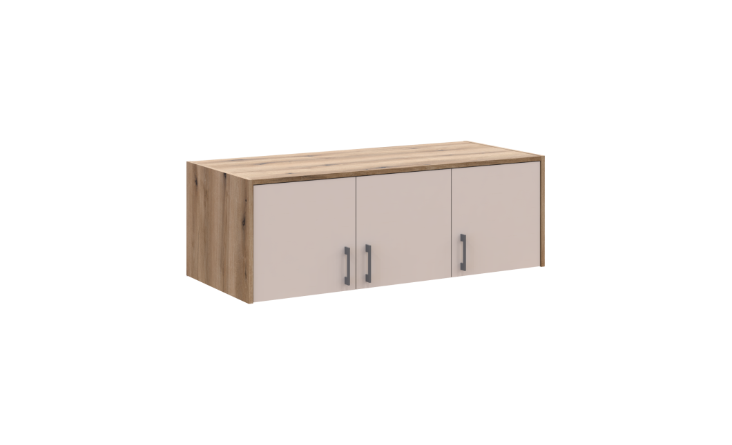 Oberschrank Doros Rondi Artisan Eiche / Kaschmir 3 Türen 121x52x41 (80737823)