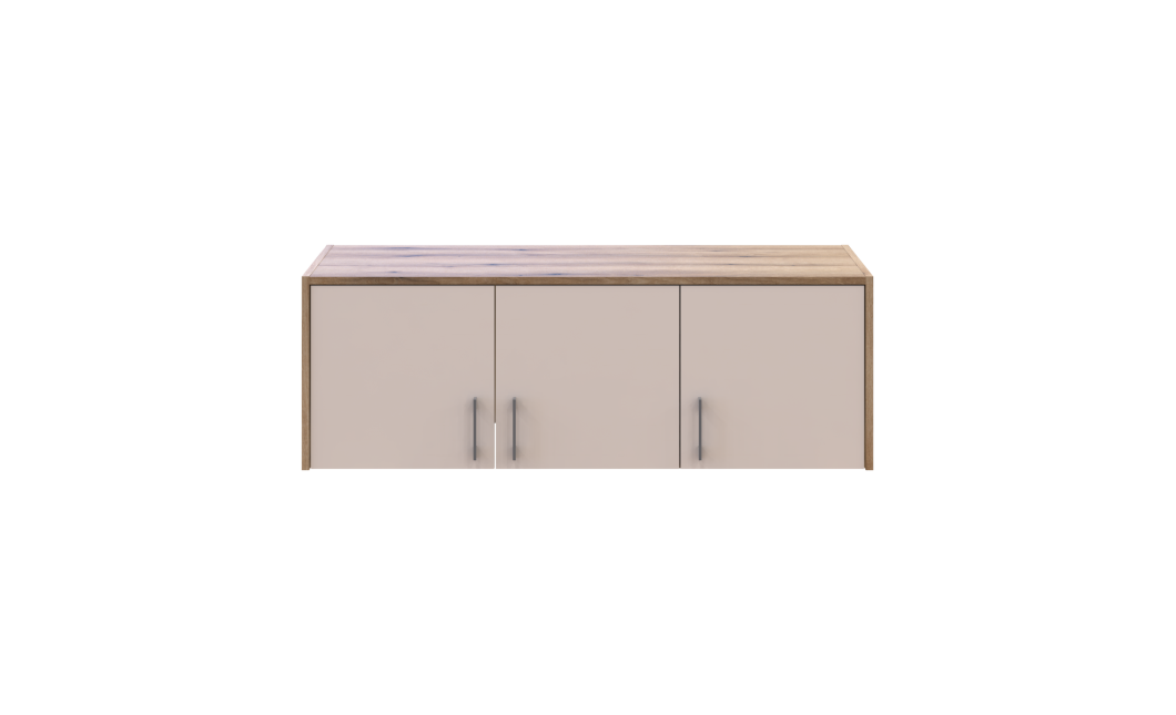 Oberschrank Doros Rondi Artisan Eiche / Kaschmir 3 Türen 121x52x41 (80737823)