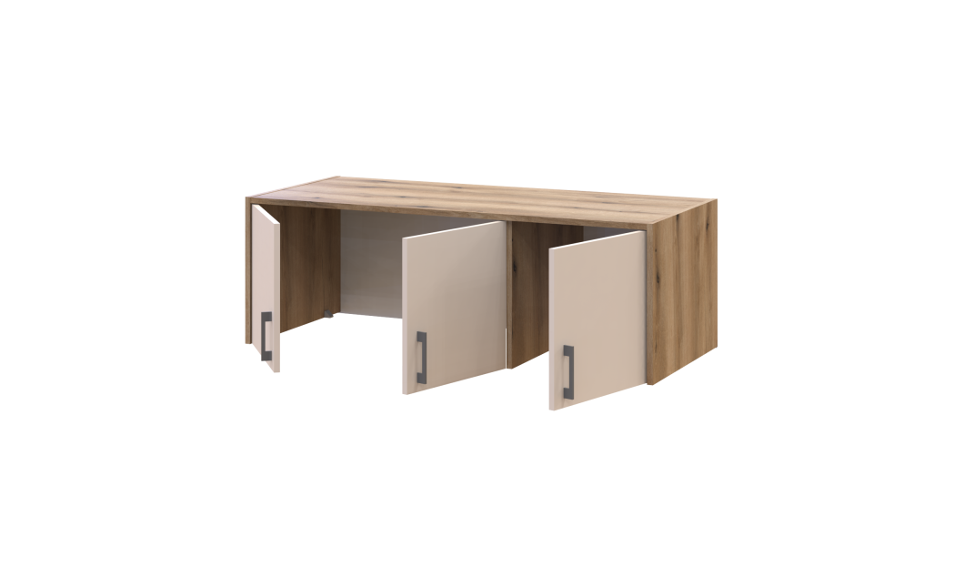Oberschrank Doros Rondi Artisan Eiche / Kaschmir 3 Türen 121x52x41 (80737823)