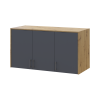 Oberschrank Doros Rondi Artisan Eiche / Graphitgrau 3 Türen 121x52x65 (41516182)