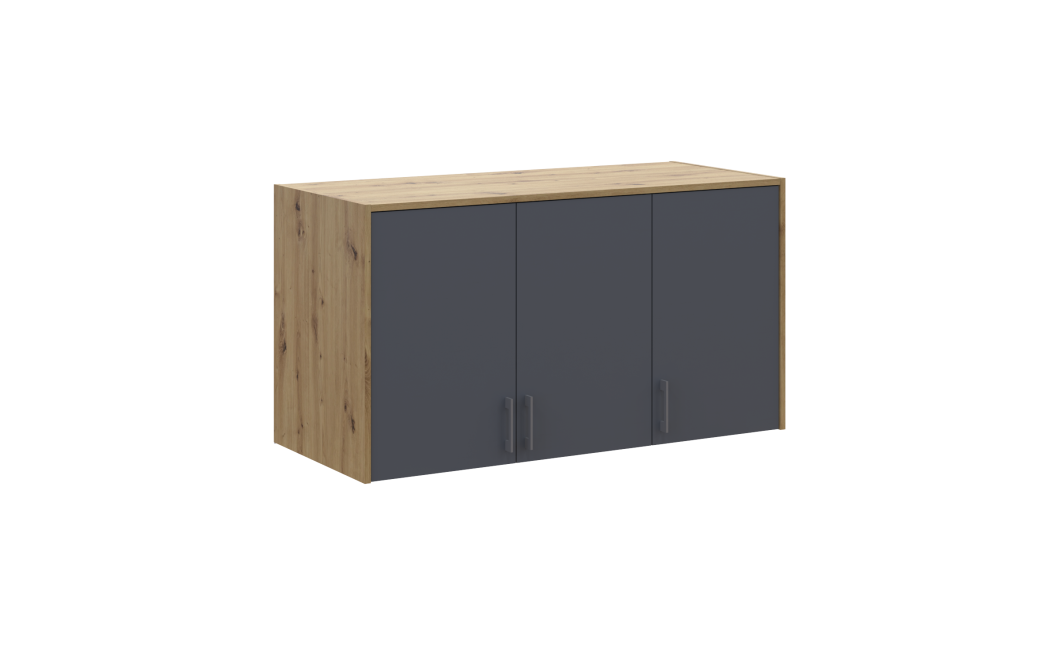 Oberschrank Doros Rondi Artisan Eiche / Graphitgrau 3 Türen 121x52x65 (41516182)