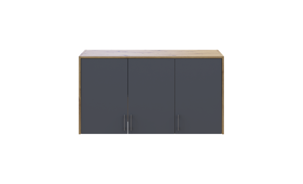 Oberschrank Doros Rondi Artisan Eiche / Graphitgrau 3 Türen 121x52x65 (41516182)