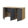Oberschrank Doros Rondi Artisan Eiche / Graphitgrau 3 Türen 121x52x65 (41516182)