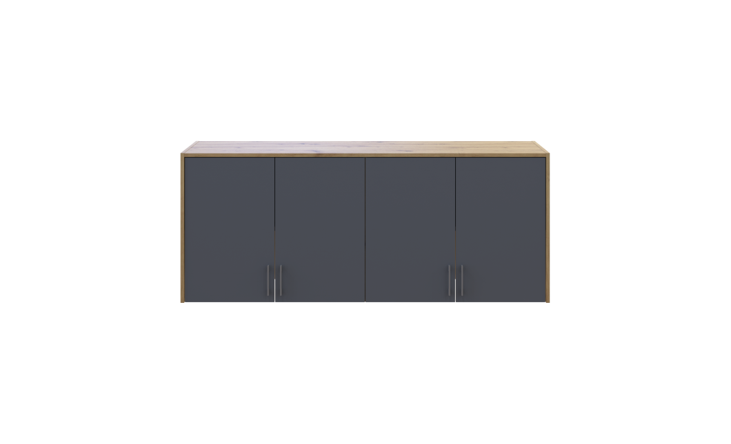 Oberschrank Doros Rondi Artisan Eiche / Graphitgrau 4 Türen 160x52x65 (41516184)