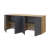 Oberschrank Doros Rondi Artisan Eiche / Graphitgrau 4 Türen 160x52x65 (41516184)