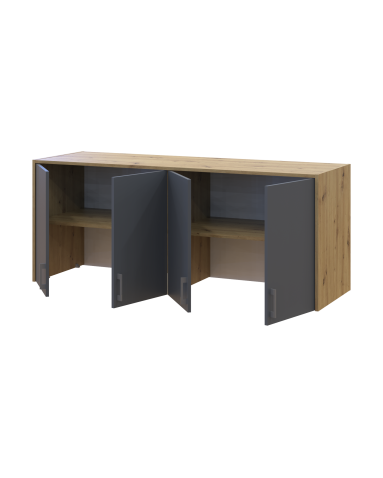 Oberschrank Doros Rondi Artisan Eiche / Graphitgrau 4 Türen 160x52x65 (41516184)