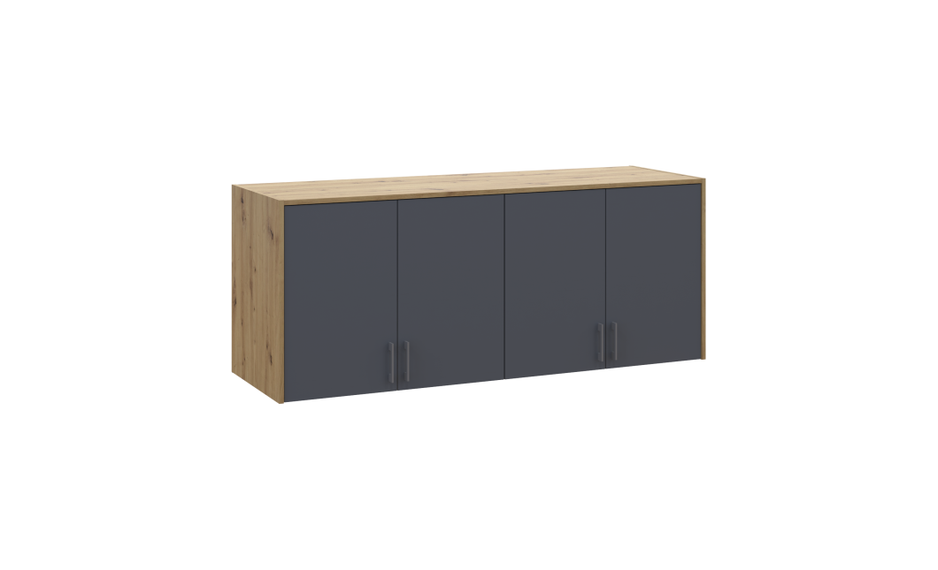 Oberschrank Doros Rondi Artisan Eiche / Graphitgrau 4 Türen 160x52x65 (41516184)