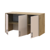 Oberschrank Doros Rondi Artisan Eiche / Kaschmir 3 Türen 121x52x65 (41516183)