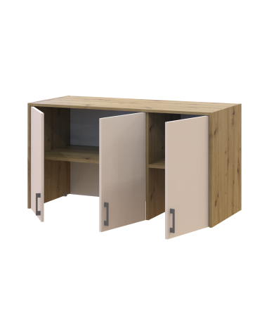 Oberschrank Doros Rondi Artisan Eiche / Kaschmir 3 Türen 121x52x65 (41516183)