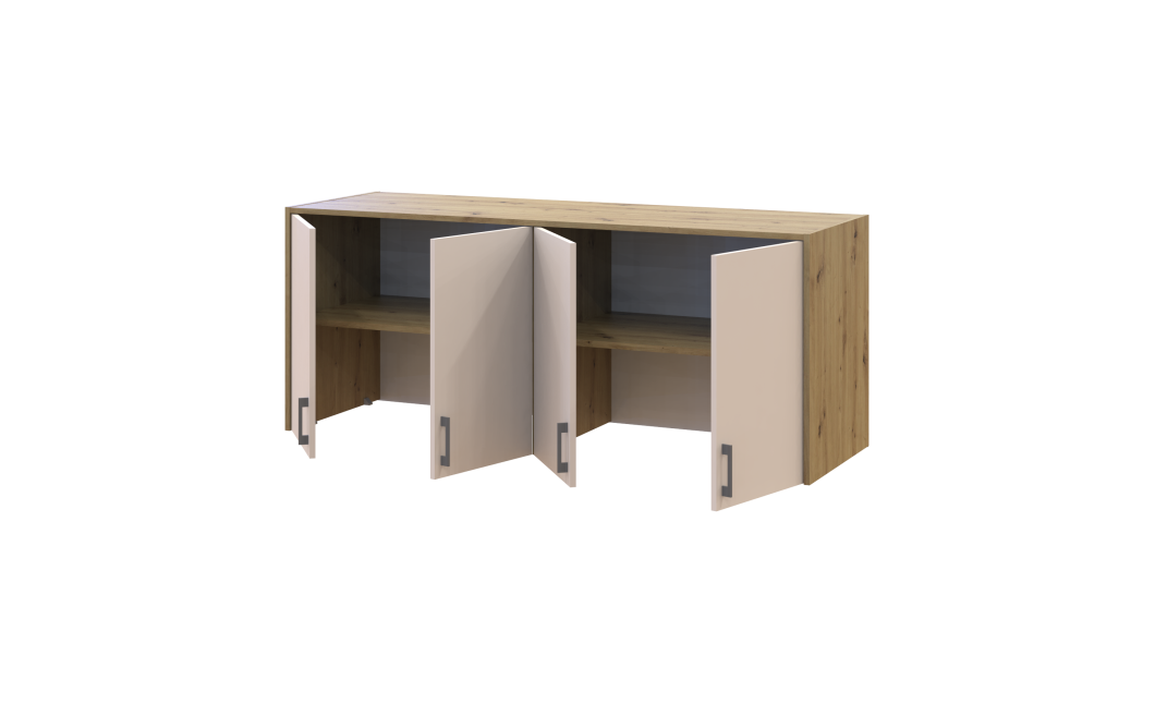 Oberschrank Doros Rondi Artisan Eiche / Kaschmir 4 Türen 160x52x65 (41516185)