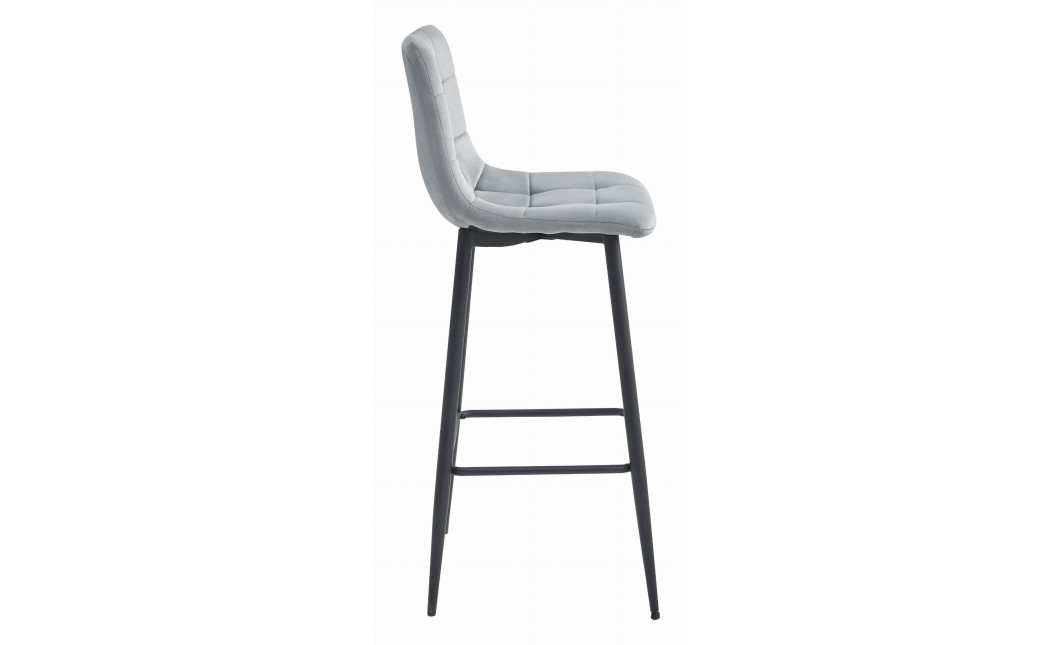 Barhocker ARCETO Samt Silbergrau/Schwarz (10038521)