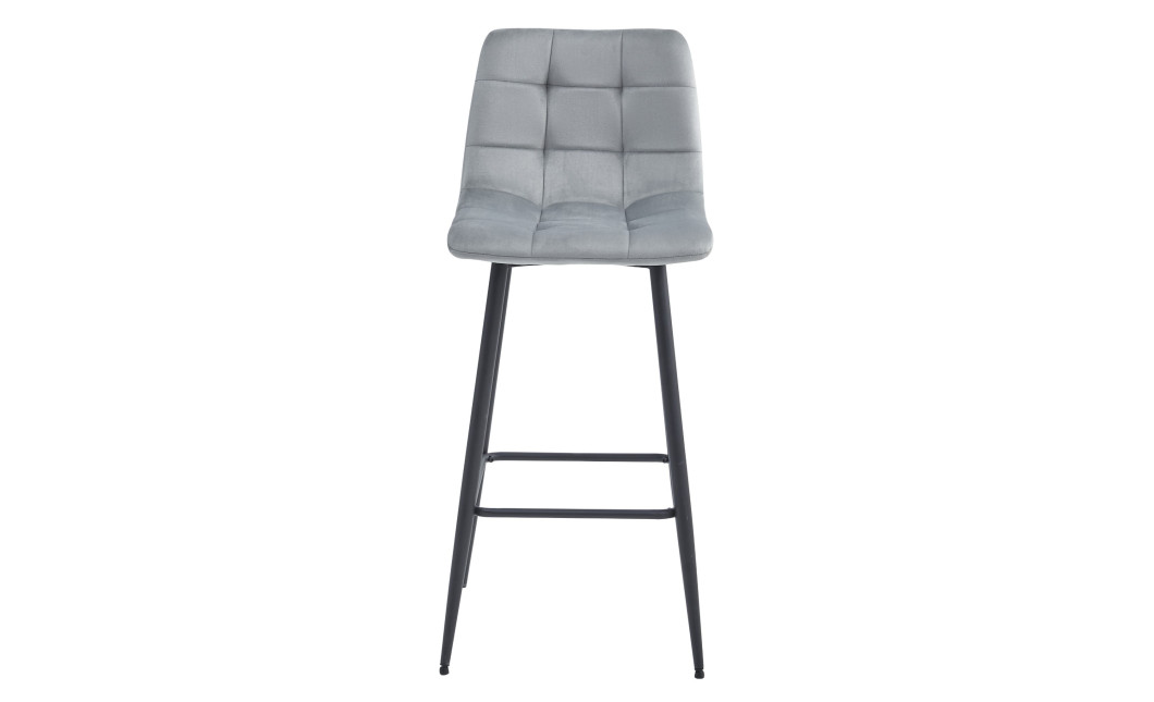 Barhocker ARCETO Samt Silbergrau/Schwarz (10038521)