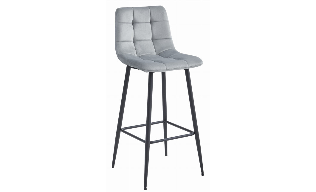 Barhocker ARCETO Samt Silbergrau/Schwarz (10038521)