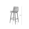 Barhocker ARCETO Samt Silbergrau/Schwarz (10038521)