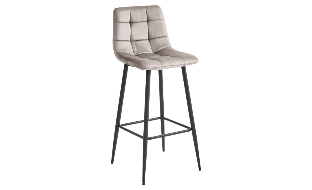 Barhocker ARCETO Samt Dunkelbeige/Schwarz (10039551)