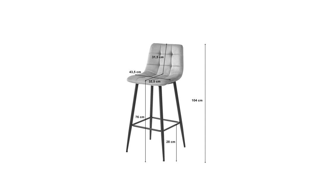 Barhocker ARCETO Samt Dunkelblau/Schwarz (10038531)